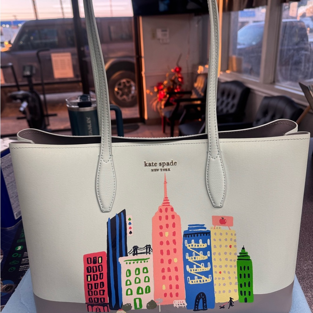 kate spade Cityscape Tote - Cream and Multicolor